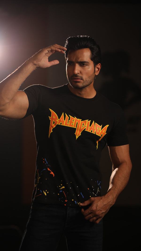 Balenci Imported T-Shirt in Black